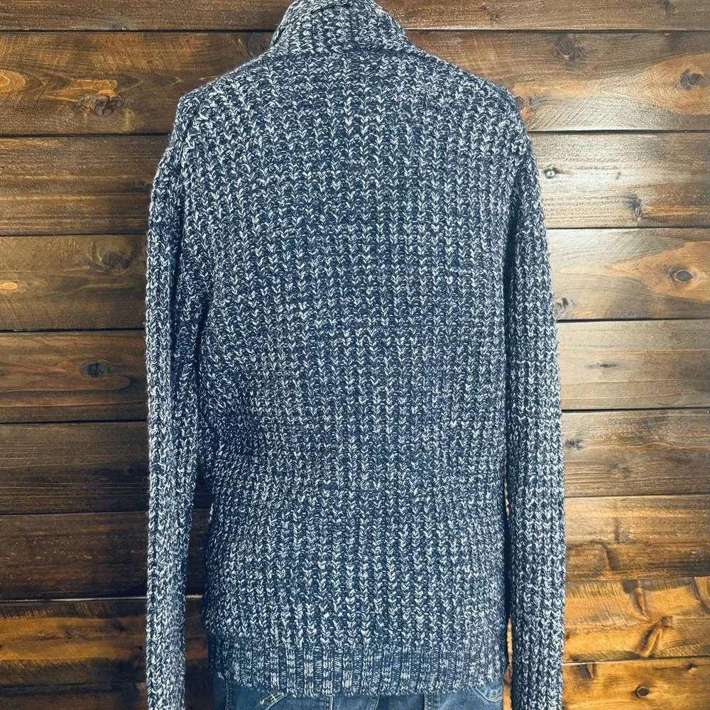 AG Adriano Goldschmied Grandpa Cardigan Wool OVERSIZED Chunky Sweater Blue Men M